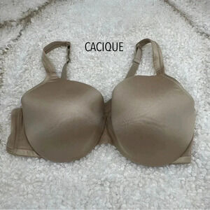 2011. CACIQUE FULL‎ COVERAGE BRA TAN/BEIGE IN COLOR SIZE 46D ADJUSTABLE STRAPS